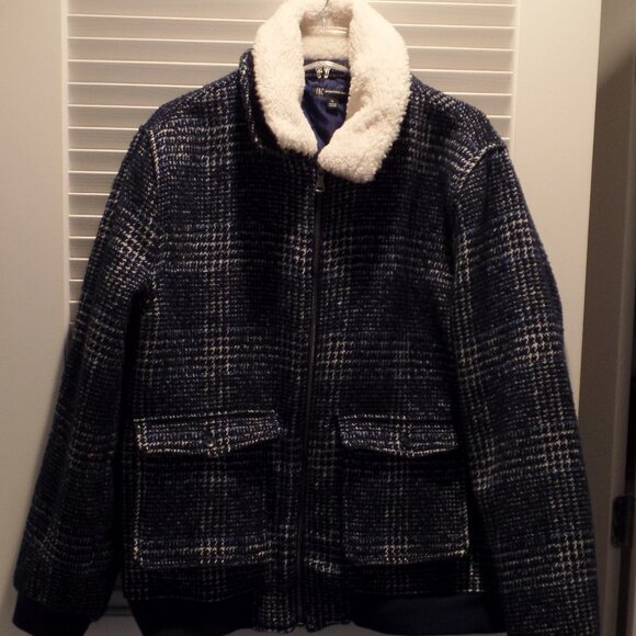 I.N.C. Men's Tweed Bomber Jacket with Faux Fur Collar XL - Picture 3 of 5